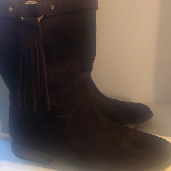 Women’s fall Rhea fringe brown suede Michael Kors warm comfort tall boots - Picture 16 of 16